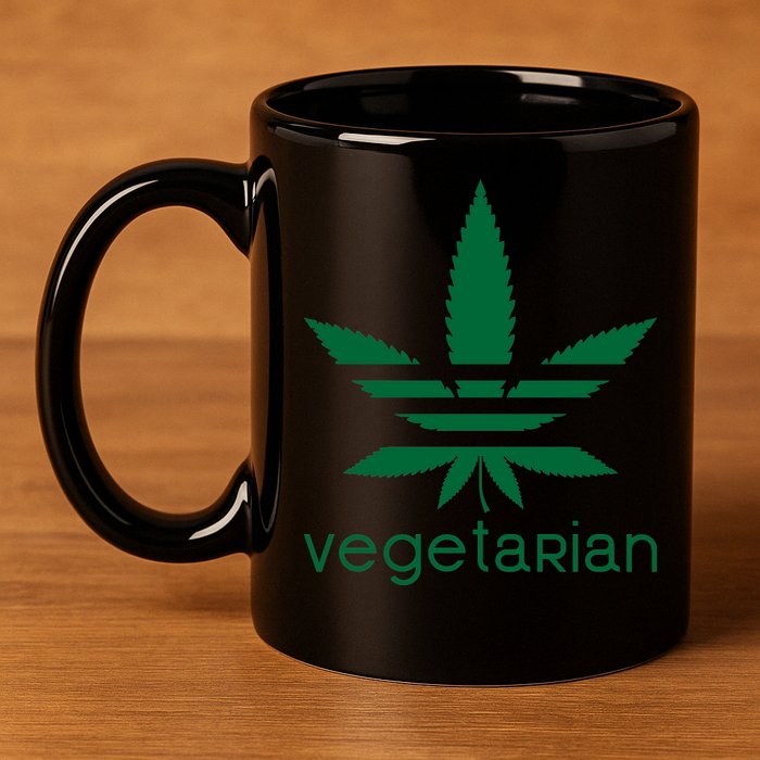 Vegetarian Funny Weed  11oz C Handle Ceramic Mug