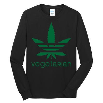 Vegetarian Funny Weed  Tall Long Sleeve T-Shirt