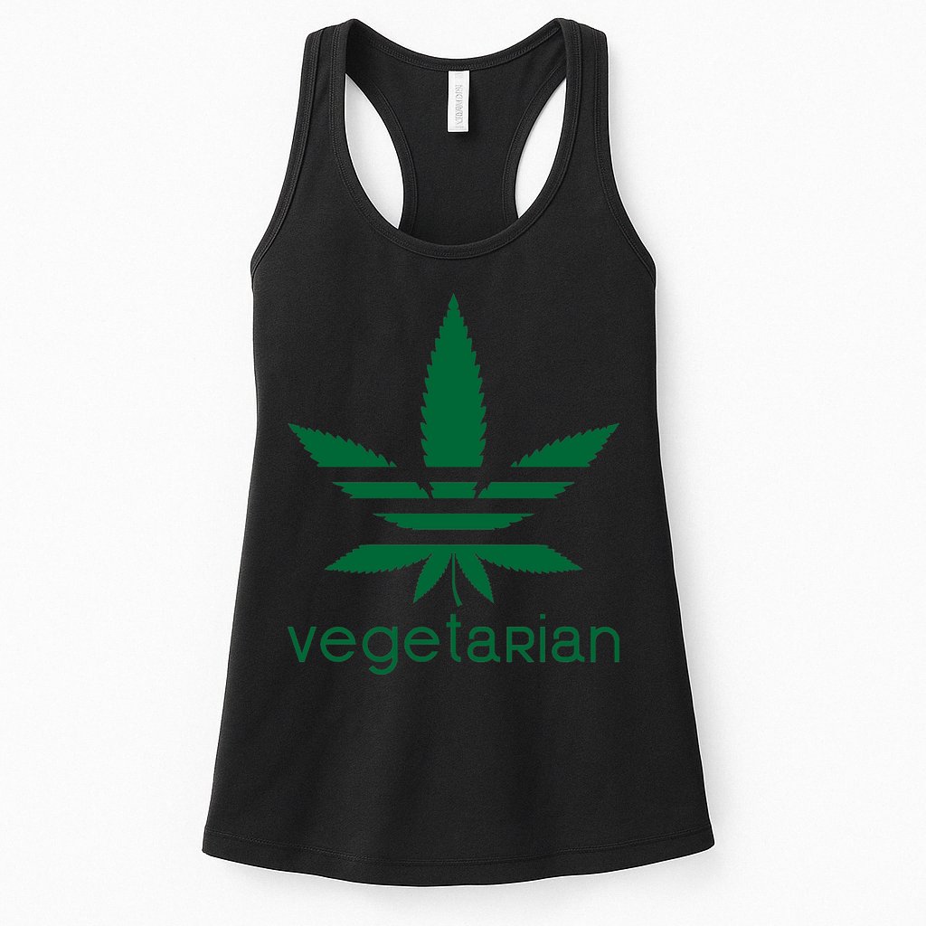 Vegetarian Funny Weed  Womens Tank Top