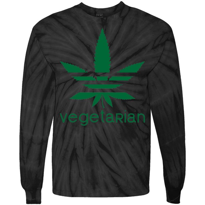 Vegetarian Funny Weed  Tie-Dye Long Sleeve Shirt