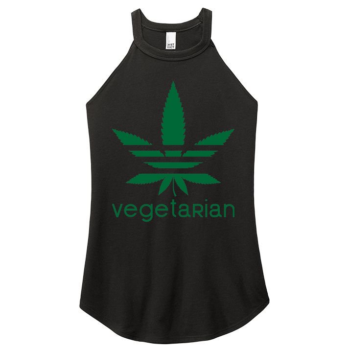 Vegetarian Funny Weed  Women's Perfect Tri Rocker Tank