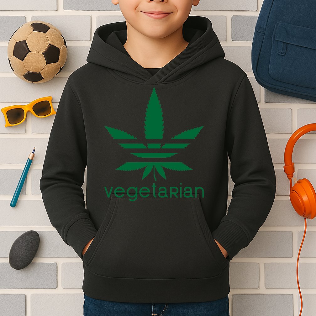 Vegetarian Funny Weed  Kids Hoodie