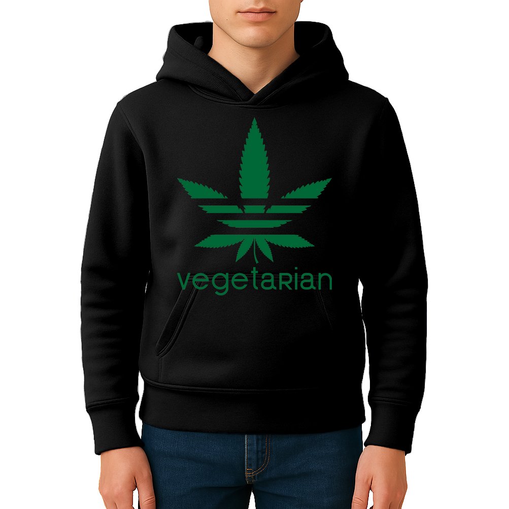 Vegetarian Funny Weed  Kids Hoodie