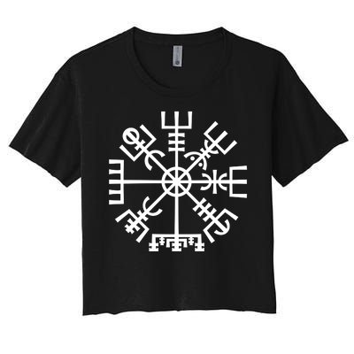 Vegvisir The Magic Navigation Compass of Vikings Women's Crop Top Tee