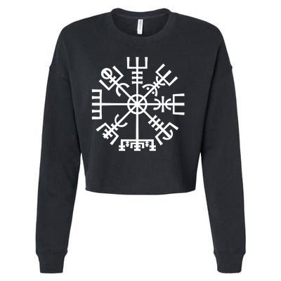 Vegvisir The Magic Navigation Compass of Vikings Cropped Pullover Crew