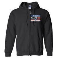 Vintage Elections Harris Waltz 2024 Kamala Harris Tim Waltz Full Zip Hoodie