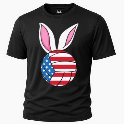 Volleyball Easter Happy Easter Day Funny Easter Ears Bunny Cooling Performance Crew T-Shirt