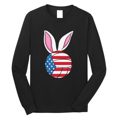 Volleyball Easter Happy Easter Day Funny Easter Ears Bunny Long Sleeve Shirt