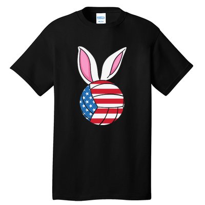 Volleyball Easter Happy Easter Day Funny Easter Ears Bunny Tall T-Shirt