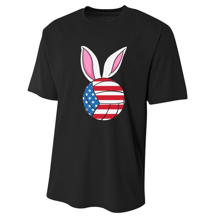 Volleyball Easter Happy Easter Day Funny Easter Ears Bunny Performance Sprint T-Shirt