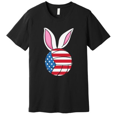 Volleyball Easter Happy Easter Day Funny Easter Ears Bunny Premium T-Shirt