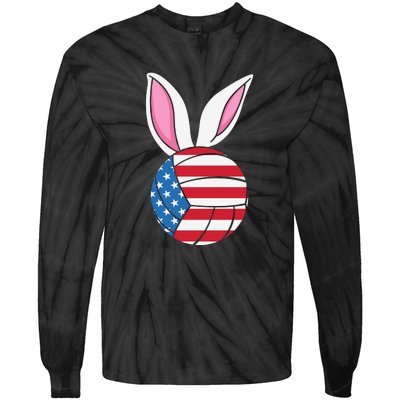 Volleyball Easter Happy Easter Day Funny Easter Ears Bunny Tie-Dye Long Sleeve Shirt