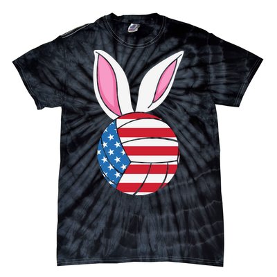 Volleyball Easter Happy Easter Day Funny Easter Ears Bunny Tie-Dye T-Shirt