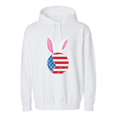 Volleyball Easter Happy Easter Day Funny Easter Ears Bunny Garment-Dyed Fleece Hoodie