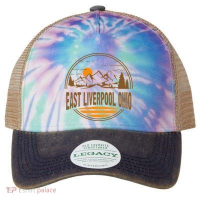 Vintage East Liverpool Ohio Mountain Hiking Souvenir Legacy Tie Dye Trucker Hat