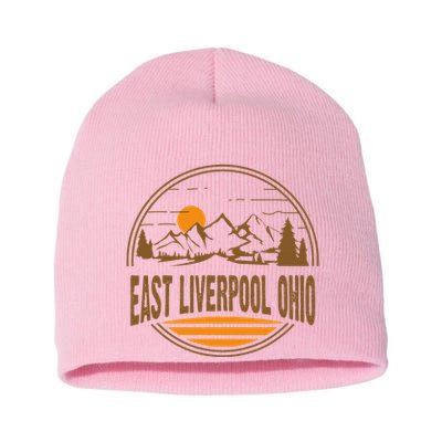 Vintage East Liverpool Ohio Mountain Hiking Souvenir Short Acrylic Beanie