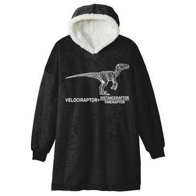 Velociraptor Equals Distanceraptor Timeraptor Hooded Wearable Blanket