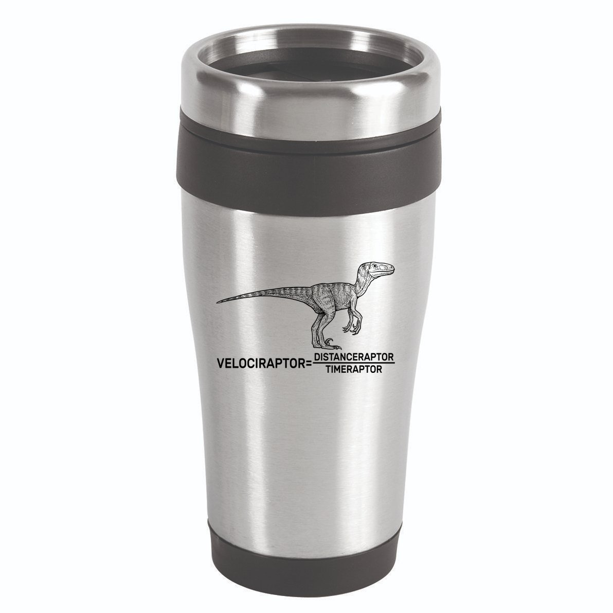 Velociraptor Equals Distanceraptor Timeraptor 16oz Travel Tumbler