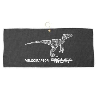 Velociraptor Equals Distanceraptor Timeraptor Large Microfiber Waffle Golf Towel