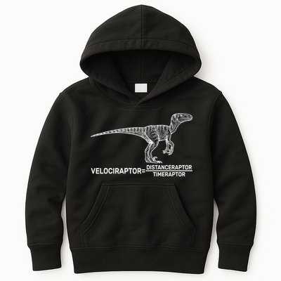 Velociraptor Equals Distanceraptor Timeraptor Kids Hoodie