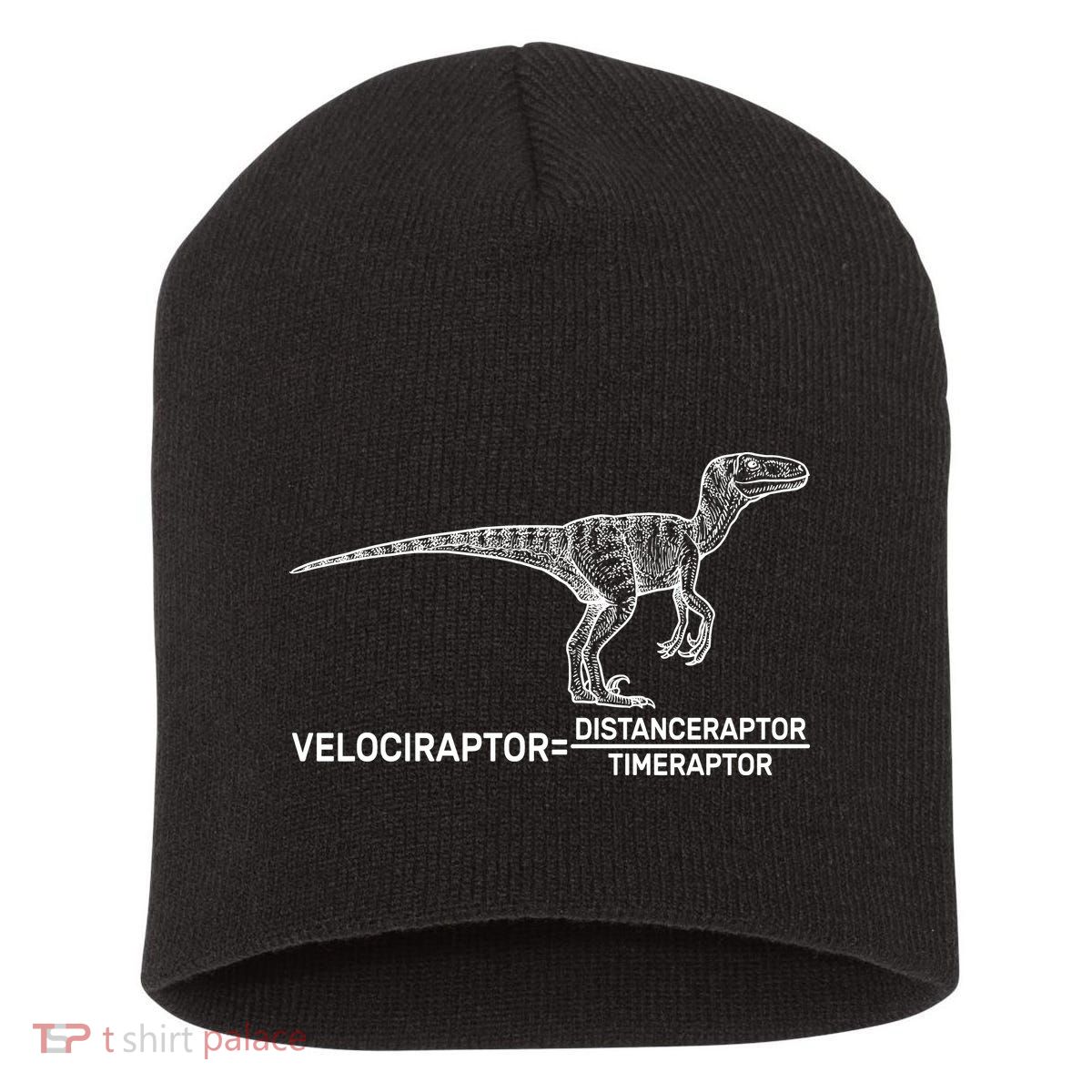 Velociraptor Equals Distanceraptor Timeraptor Short Acrylic Beanie