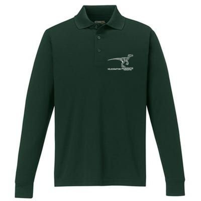 Velociraptor Equals Distanceraptor Timeraptor Performance Long Sleeve Polo