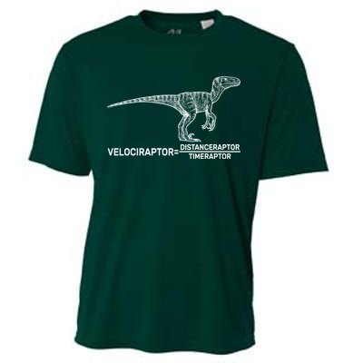 Velociraptor Equals Distanceraptor Timeraptor Cooling Performance Crew T-Shirt