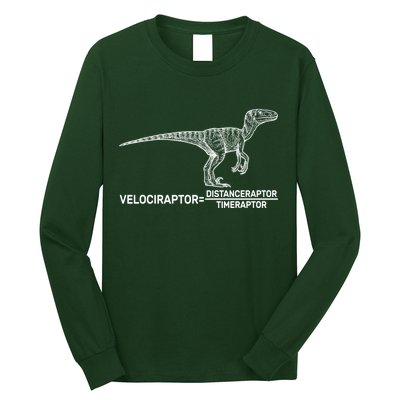 Velociraptor Equals Distanceraptor Timeraptor Long Sleeve Shirt