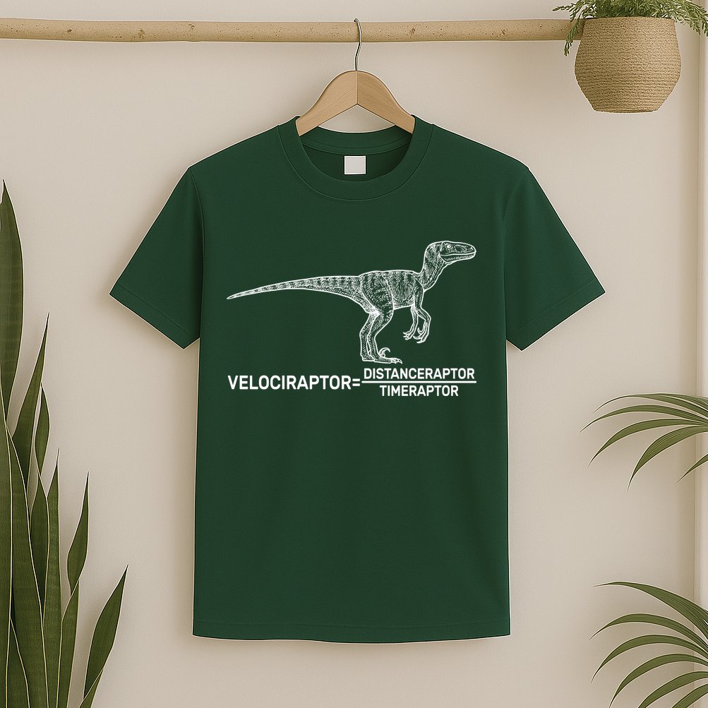 Velociraptor Equals Distanceraptor Timeraptor T-Shirt