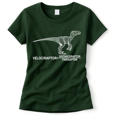 Velociraptor Equals Distanceraptor Timeraptor Womens T-Shirt