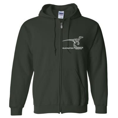 Velociraptor Equals Distanceraptor Timeraptor Full Zip Hoodie