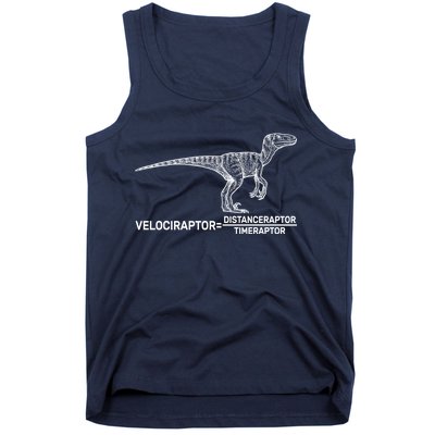 Velociraptor Equals Distanceraptor Timeraptor Tank Top