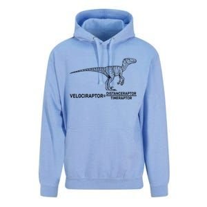 Velociraptor Equals Distanceraptor Timeraptor Unisex Surf Hoodie