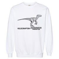 Velociraptor Equals Distanceraptor Timeraptor Garment-Dyed Sweatshirt