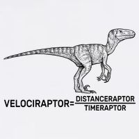 Velociraptor Equals Distanceraptor Timeraptor Garment-Dyed Sweatshirt