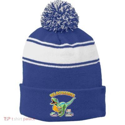 VelociReader Stripe Pom Pom Beanie