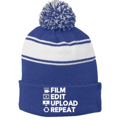 Video Editing Meaningful Gift Film Making Gift For Video Editor Stripe Pom Pom Beanie