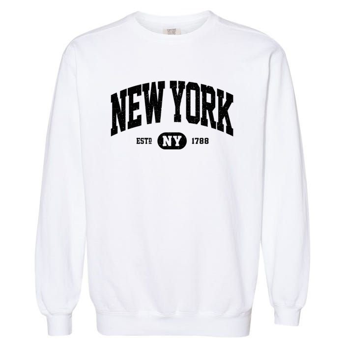 Vintage Established New York Ny Garment-Dyed Sweatshirt