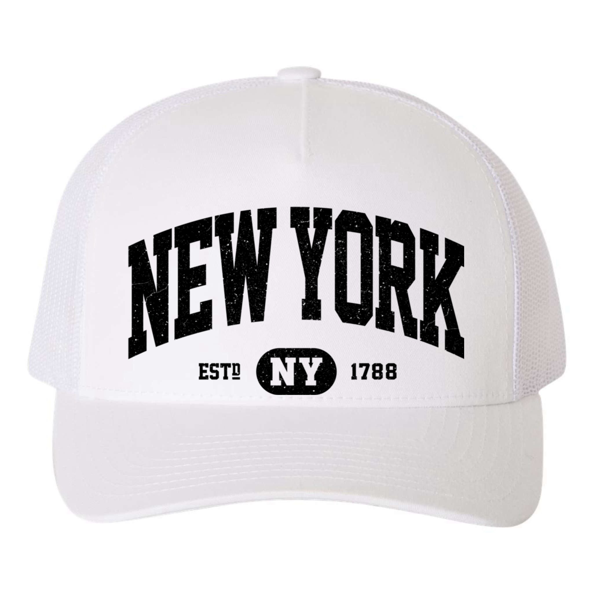 Vintage Established New York Ny Yupoong Adult 5-Panel Trucker Hat