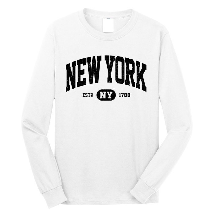 Vintage Established New York Ny Long Sleeve Shirt