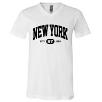 Vintage Established New York Ny V-Neck T-Shirt