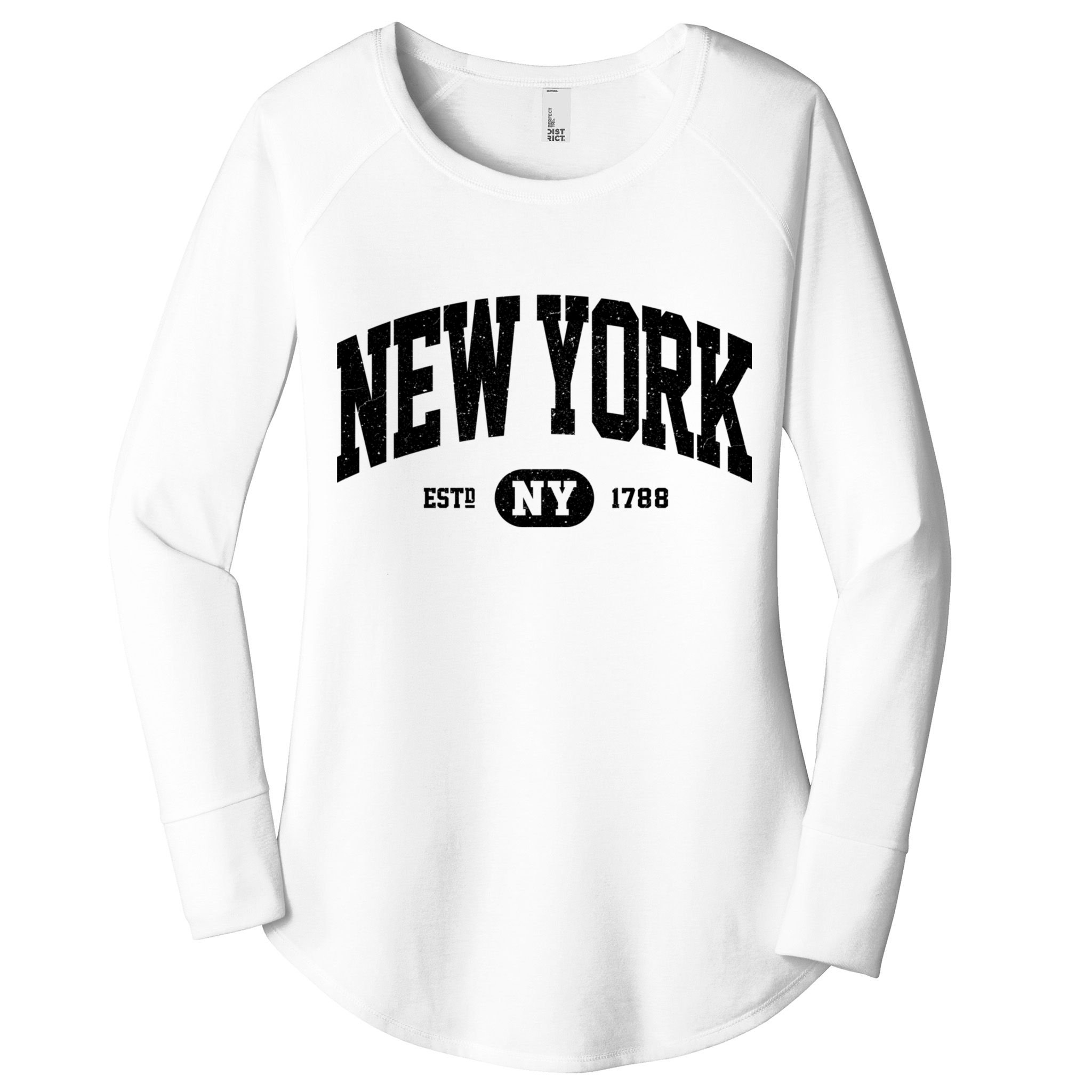 Vintage Established New York Ny Women's Perfect Tri Tunic Long Sleeve Shirt