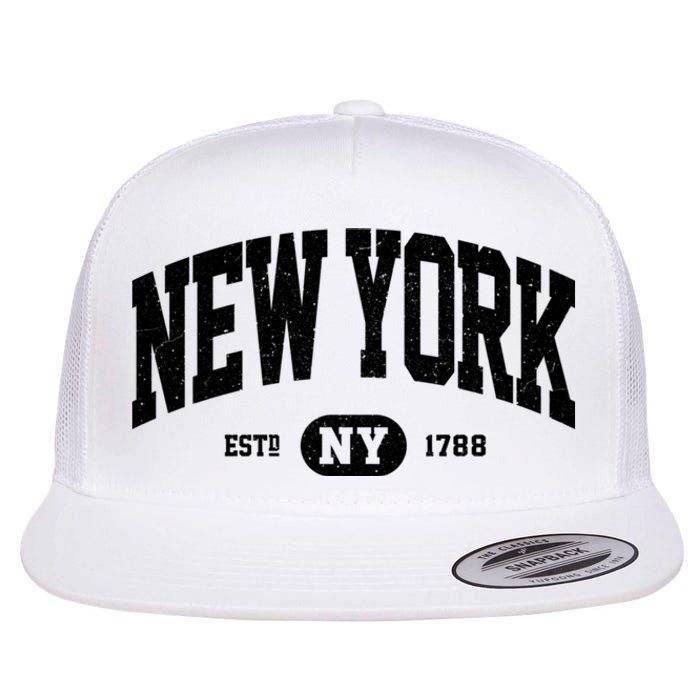 Vintage Established New York Ny Flat Bill Trucker Hat