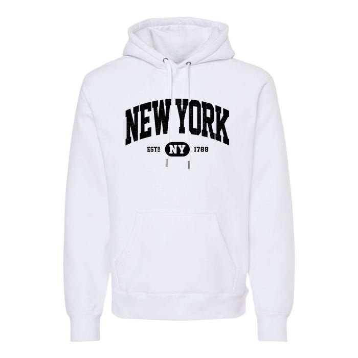 Vintage Established New York Ny Premium Hoodie