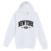 Vintage Established New York Ny Premium Pullover Hoodie