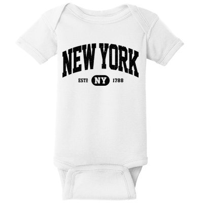 Vintage Established New York Ny Baby Bodysuit