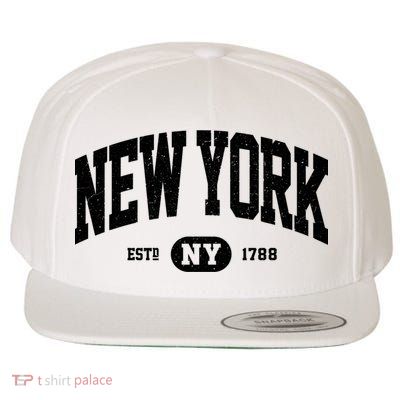 Vintage Established New York Ny Wool Snapback Cap