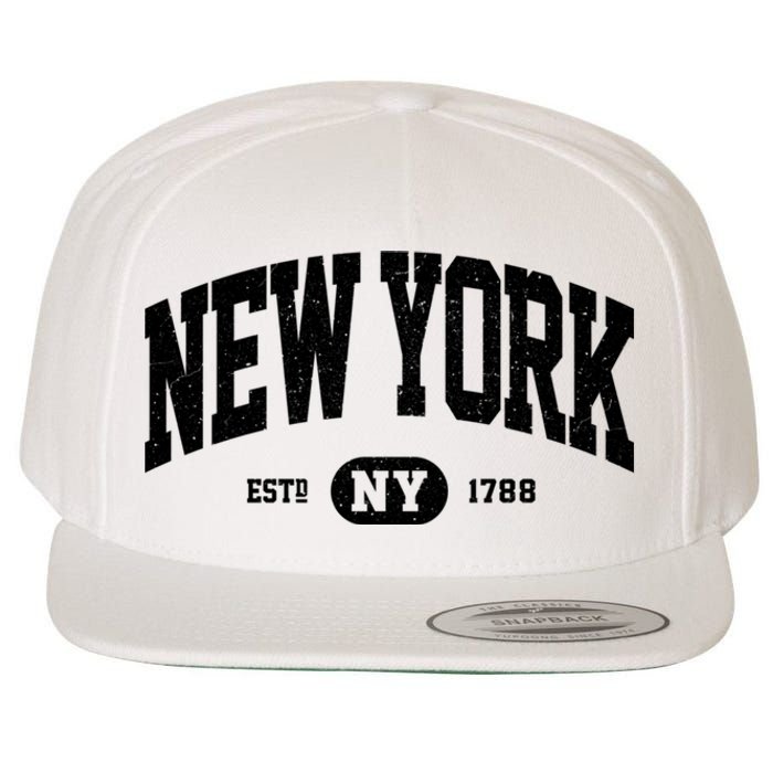 Vintage Established New York Ny Wool Snapback Cap