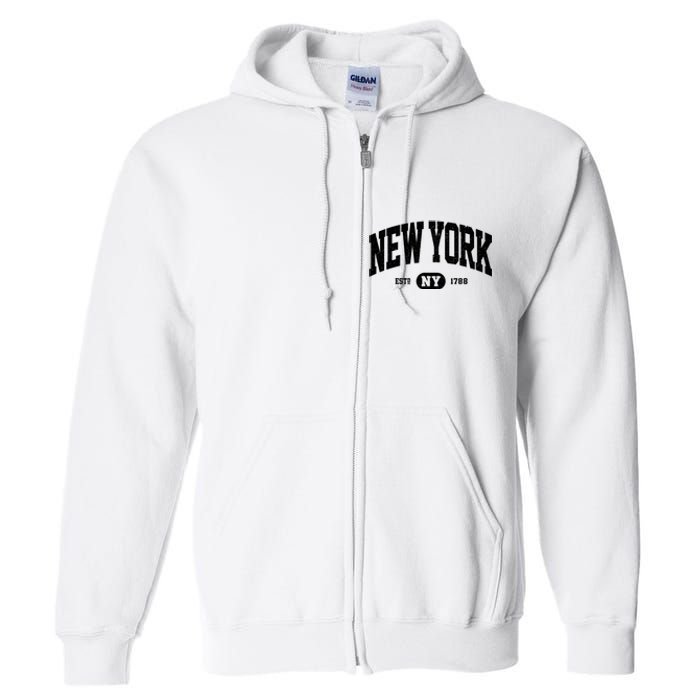 Vintage Established New York Ny Full Zip Hoodie