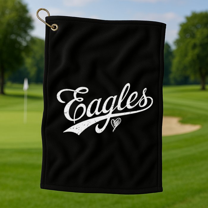 Vintage Eagles Name Retro Style Golf Towel